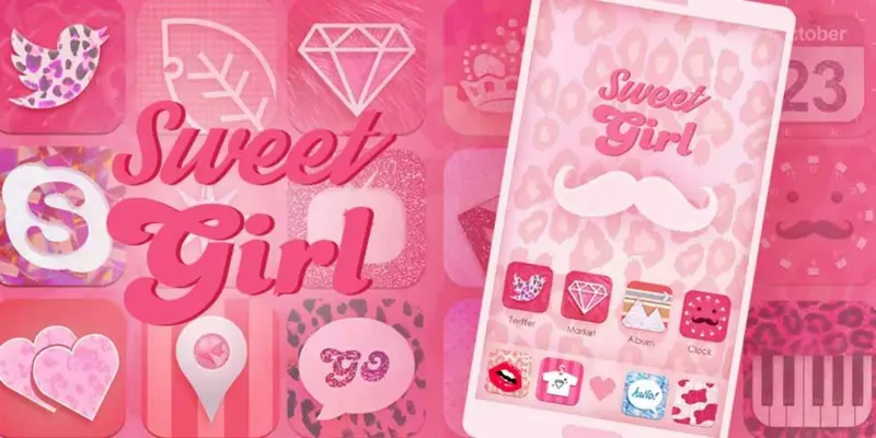 Sweet Girl GOLauncher EX Theme android App screenshot 0